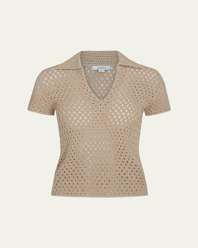 Short-Sleeve Macrame Top